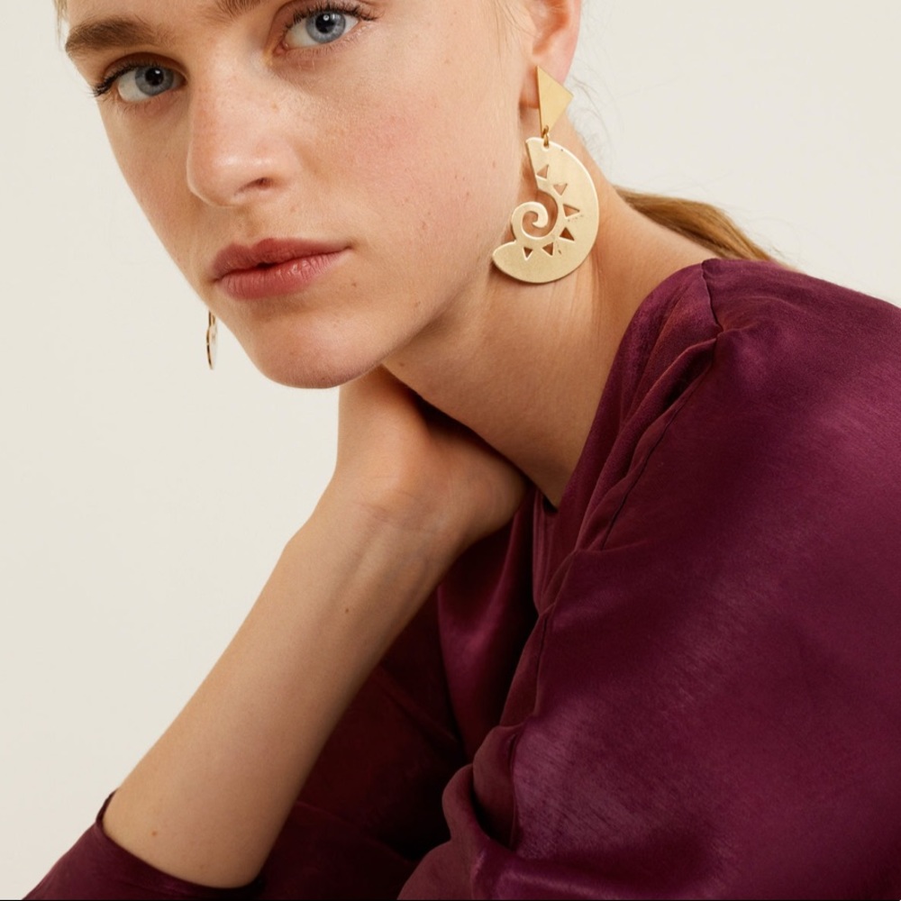 Mango gold color earrings